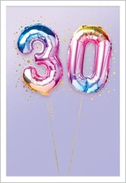 Colourful Balloons 30th Birthday Card