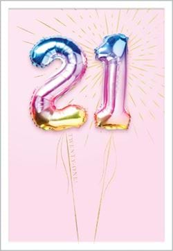 Colourful Balloons 21st Birthday Card