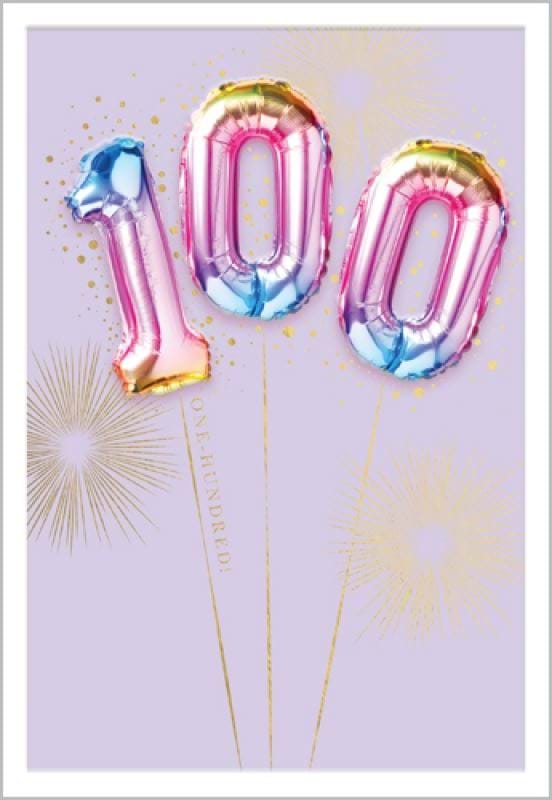 Colourful Balloons 100th Birthday Card