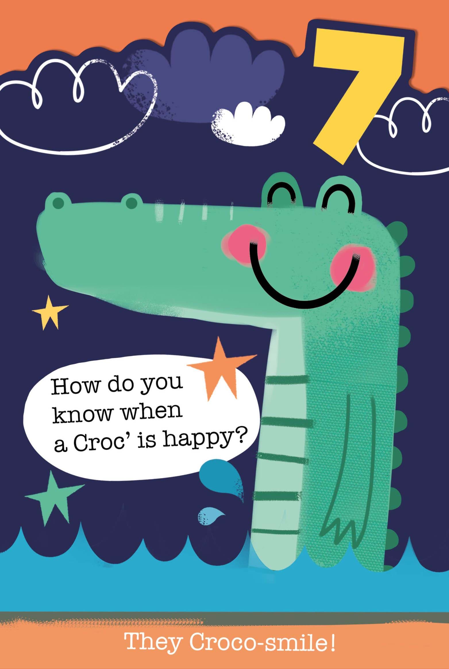 Croco-smile 7th Birthday Card