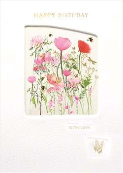 Poppies With Love Birthday Card