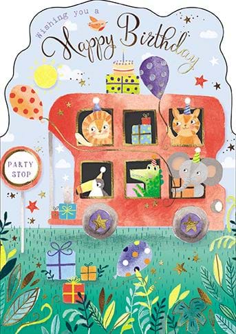 Party Bus Birthday Card