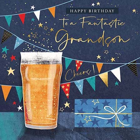 Birthday Pint Grandson Birthday Card