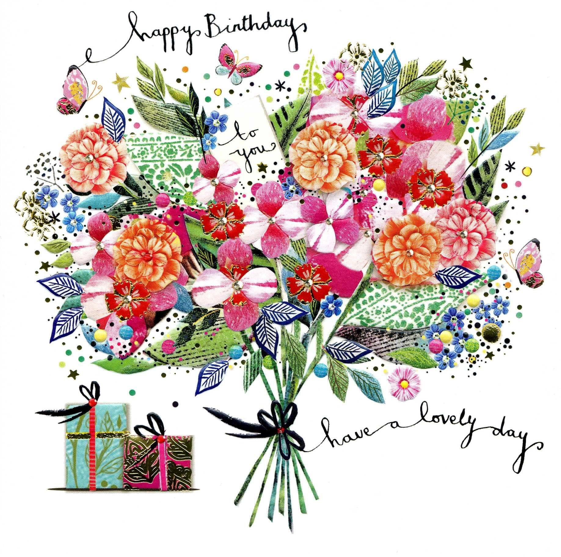 Bunch of Flowers Birthday Card