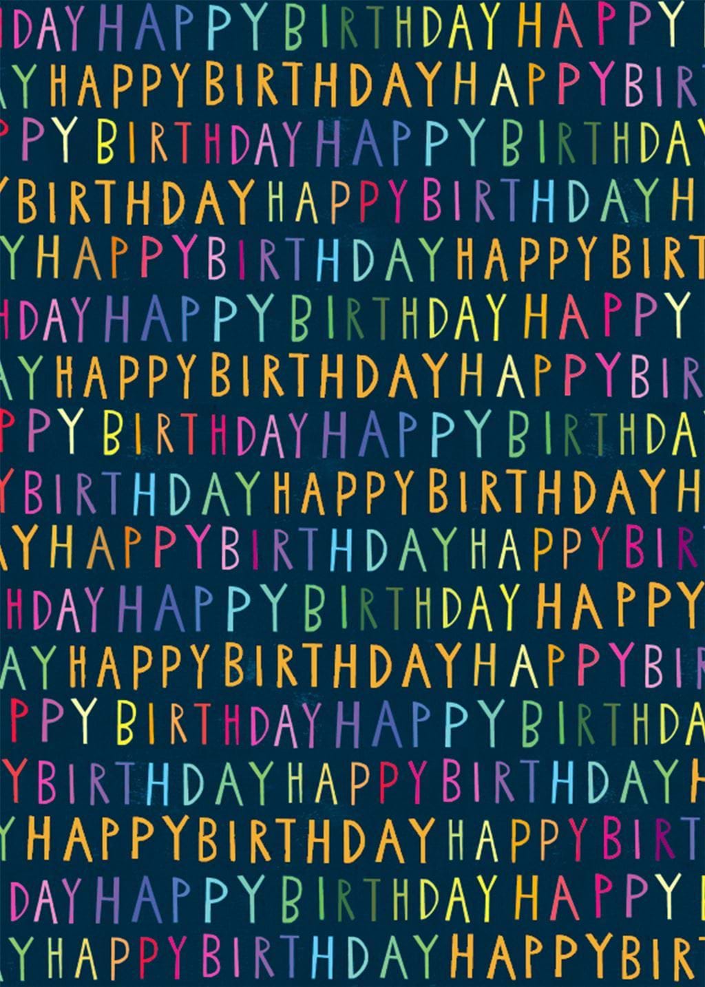Rainbow Blue Happy Birthday Wrapping Paper