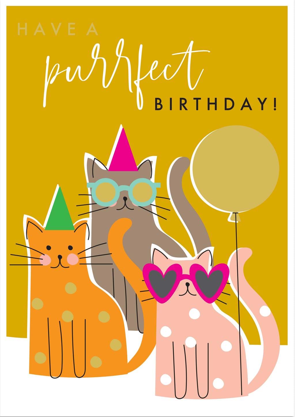 Cat Party Birthday Card