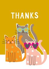 Cool Cats Thank you Card Pack (8)
