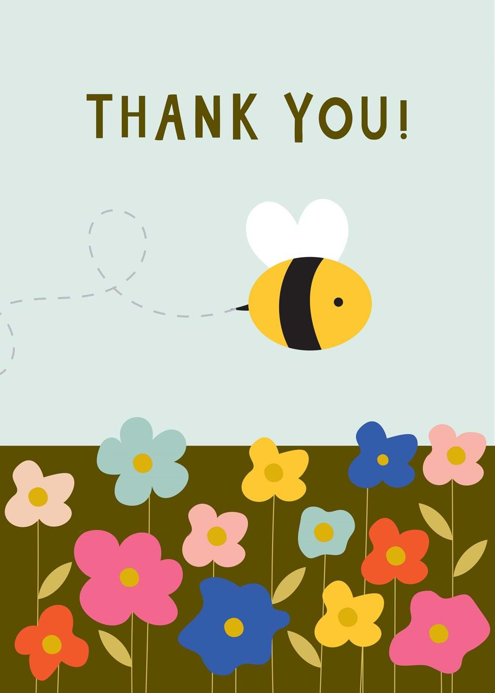 Bee and Flowers Thank You Card Pack (8)