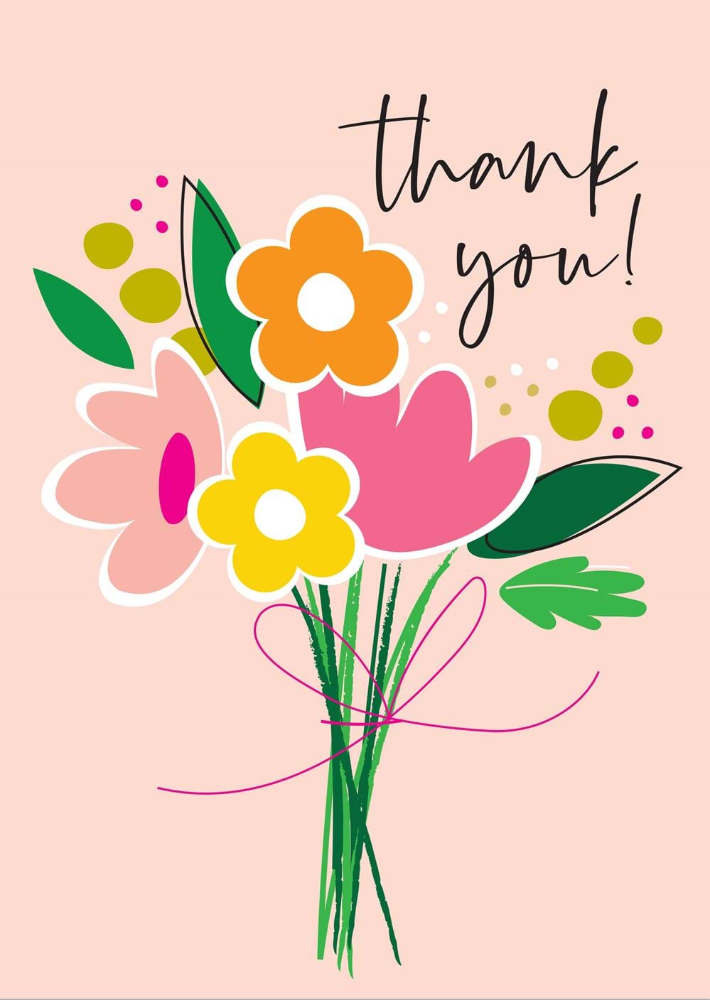 Bunch of Flowers Thank You Card Pack (8)