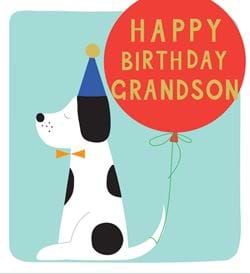 Dog Grandson Birthday Card