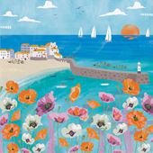 St Ives Poppies Greeting Card