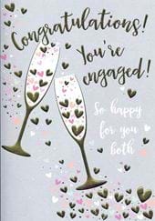 Champagne Engagement Card