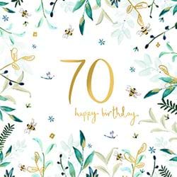 Foliage 70th Birthday Card