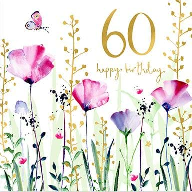 Meadow Flowers 60th Bithday Card