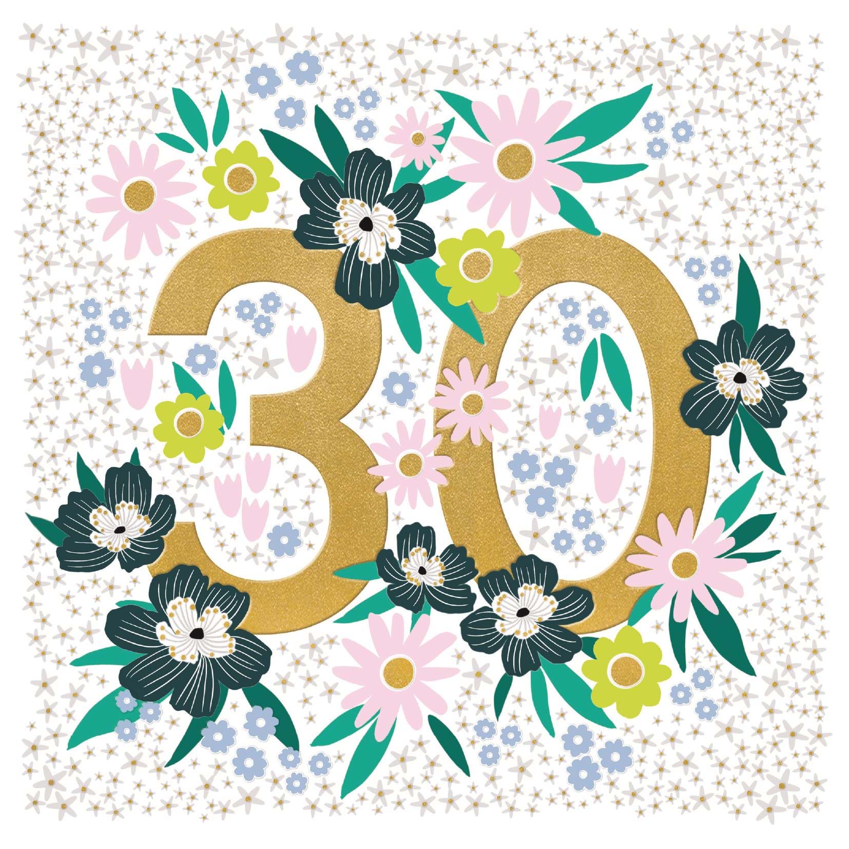Fabulous Floral 30th Birthday Card