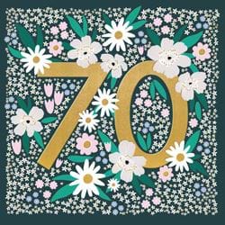 Fabulous Flowers 70th Birthday Card