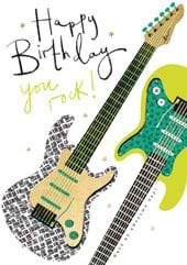 You Rock Guitars Birthday Card