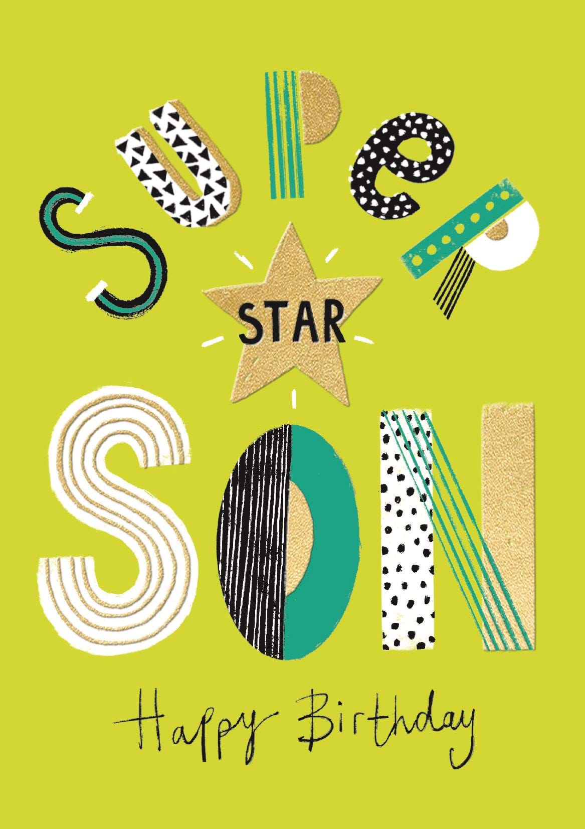 Super Star Son Birthday Card