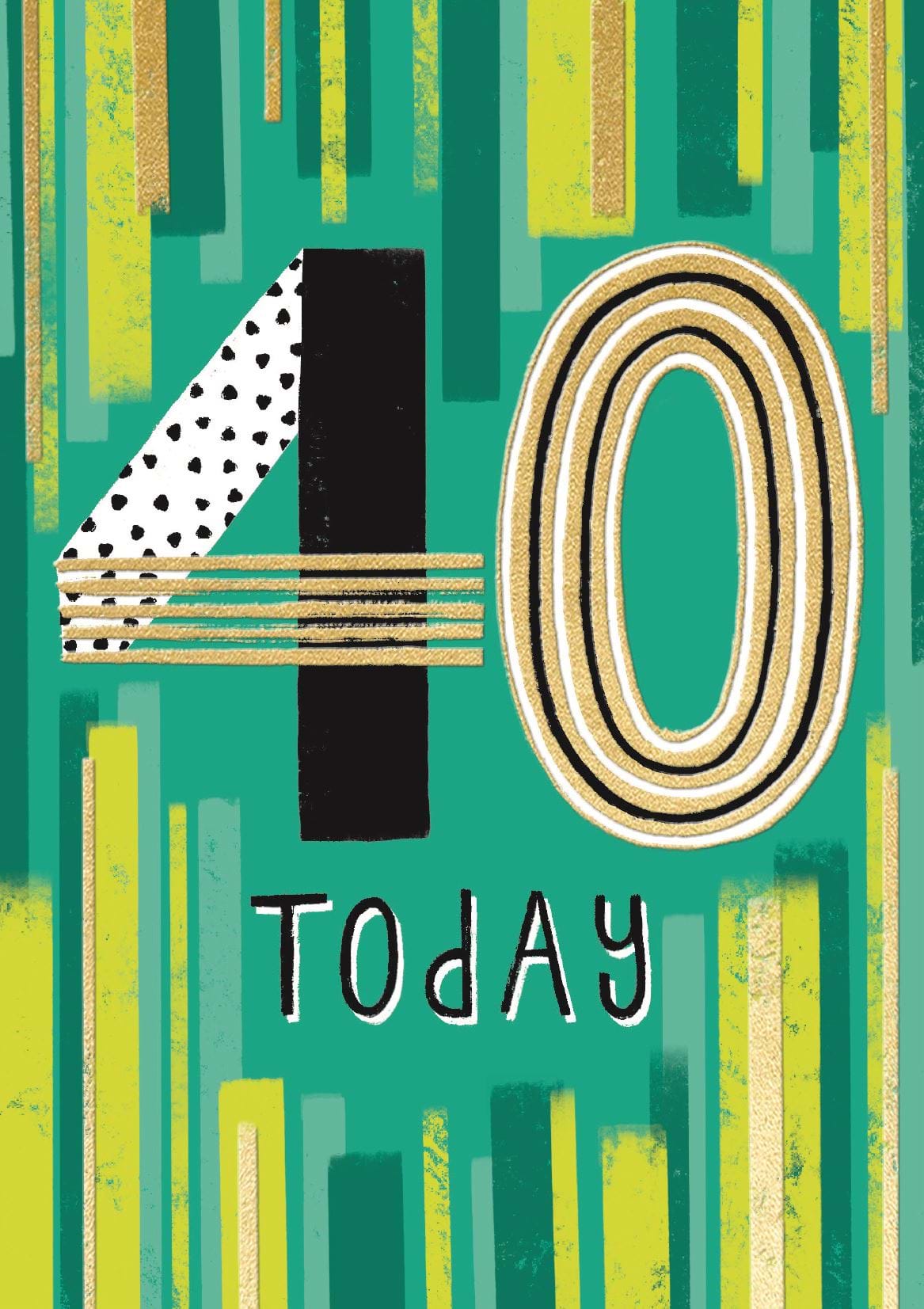 Green Pattern 40th Birthday Card