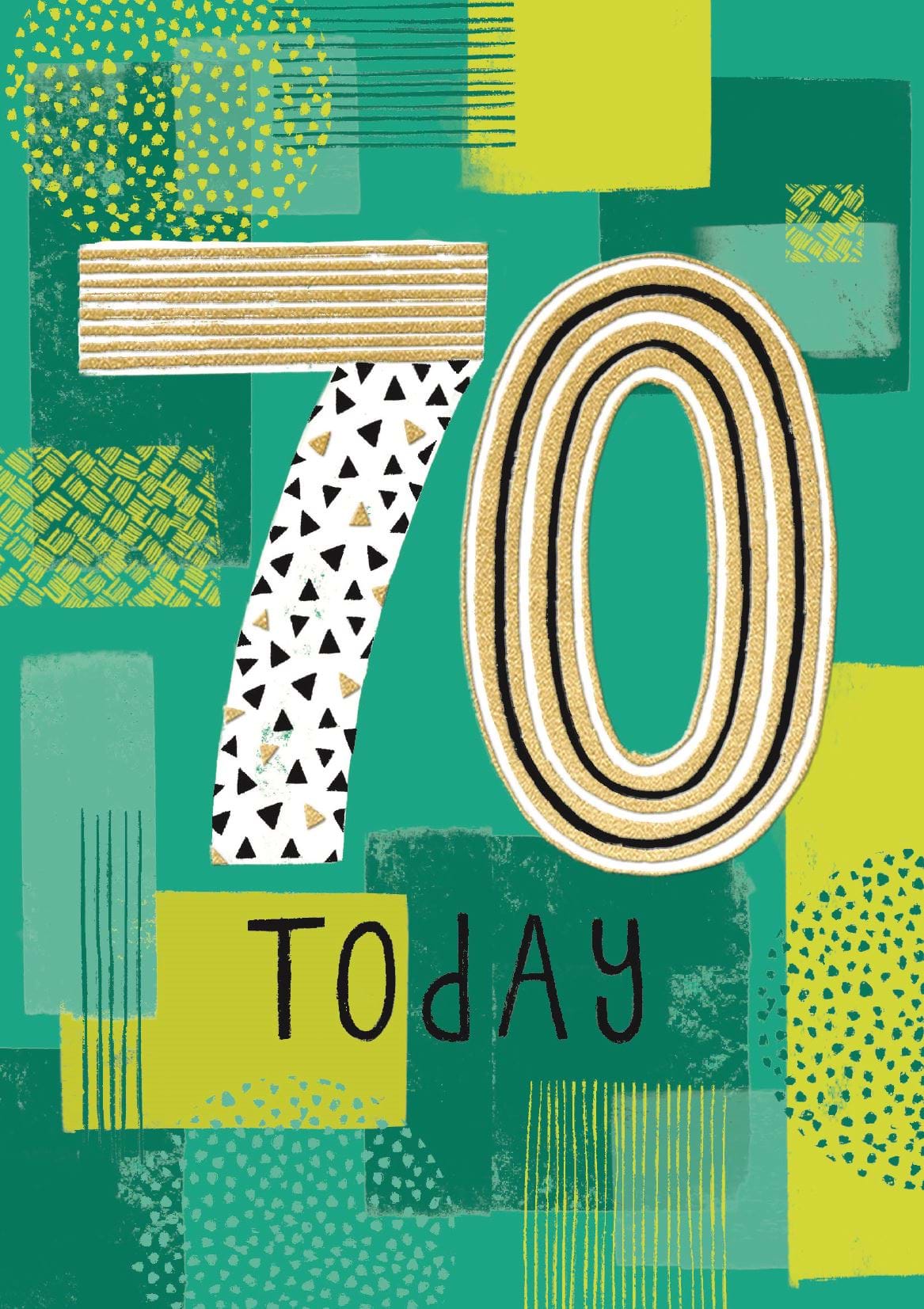 Green Pattern 70th Birthday Card