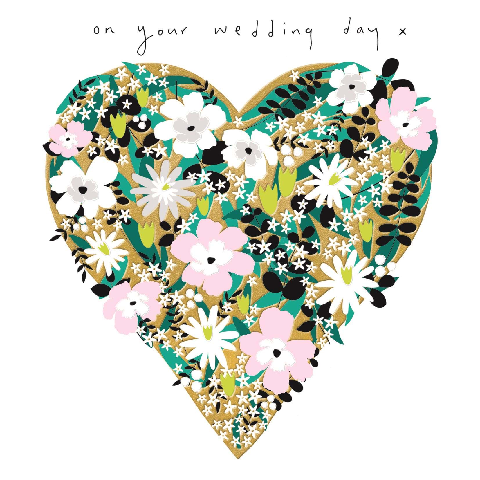 Floral Heart Wedding Card
