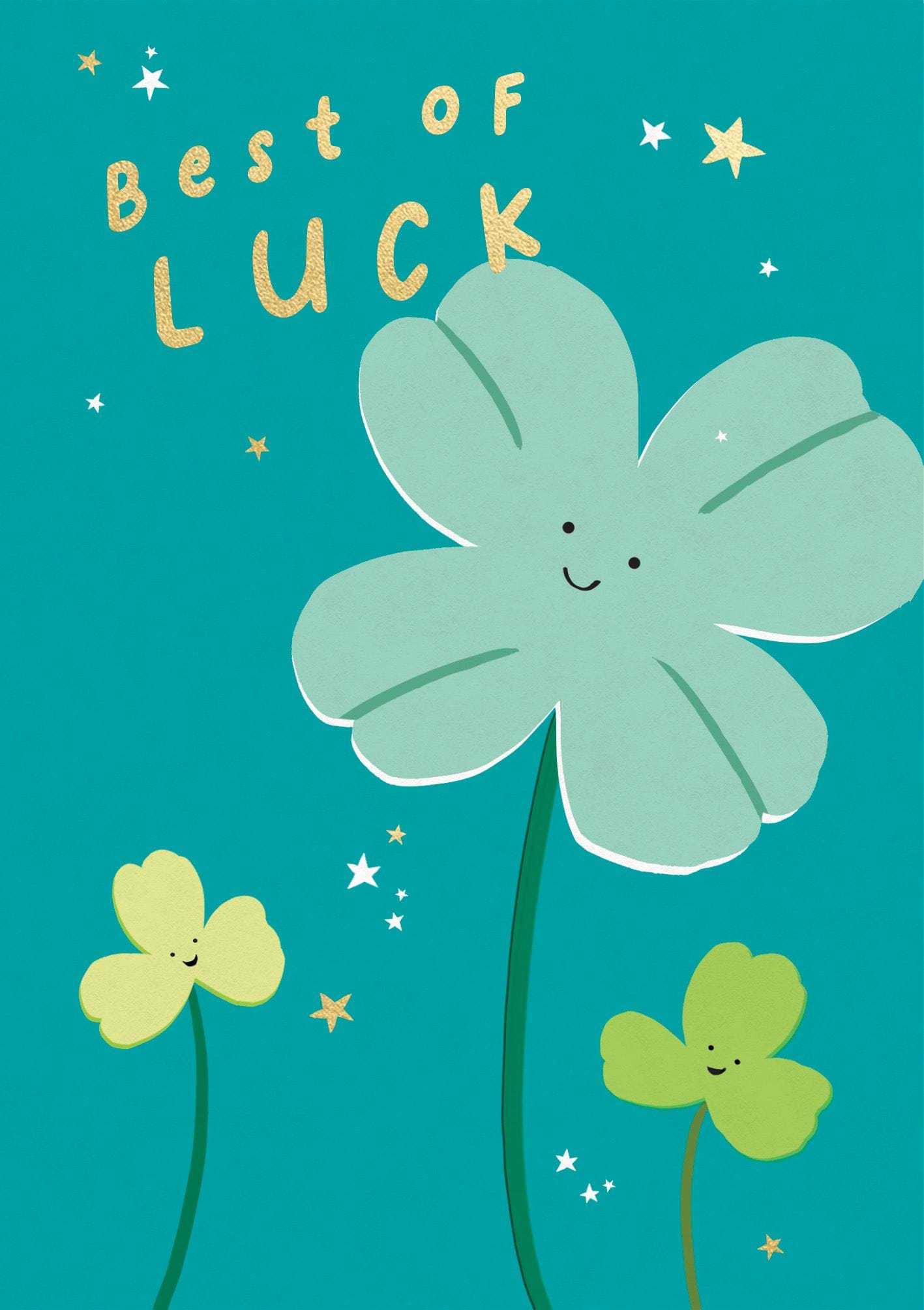 Clover Smiles Good Luck Card