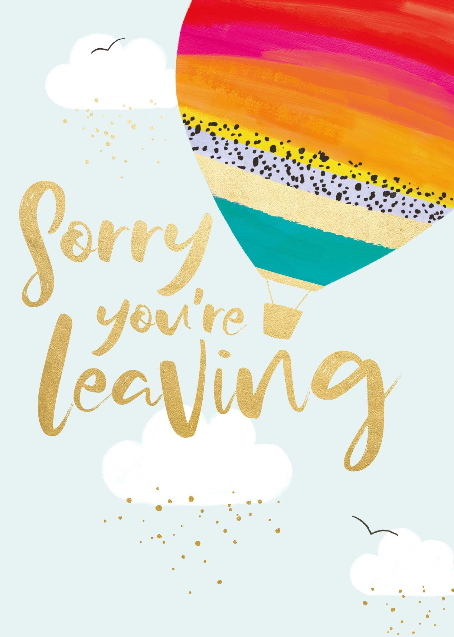Hot Air Balloon Leaving Card