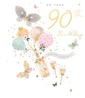 Bubbly 90th Birthday Card