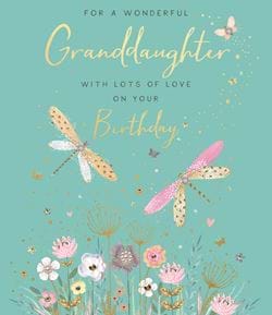 Dragonflies Granddaughter Birthday Card