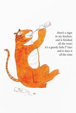 Greedy Tiger Greeting Card
