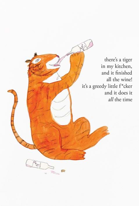 Greedy Tiger Greeting Card