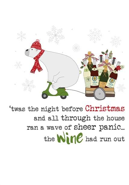 Wine Had Ran Out Christmas Card