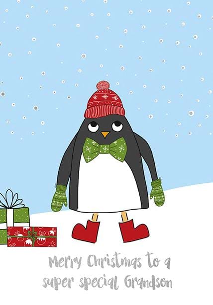 Penguin Grandson Christmas Card