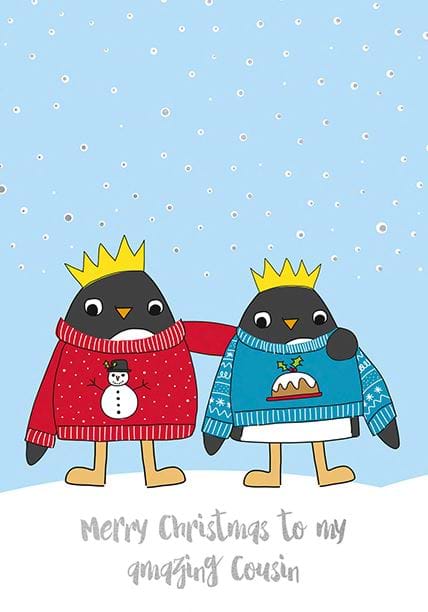 Penguins Cousin Christmas Card