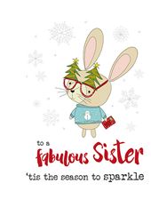 Bunny Sister Christmas Card