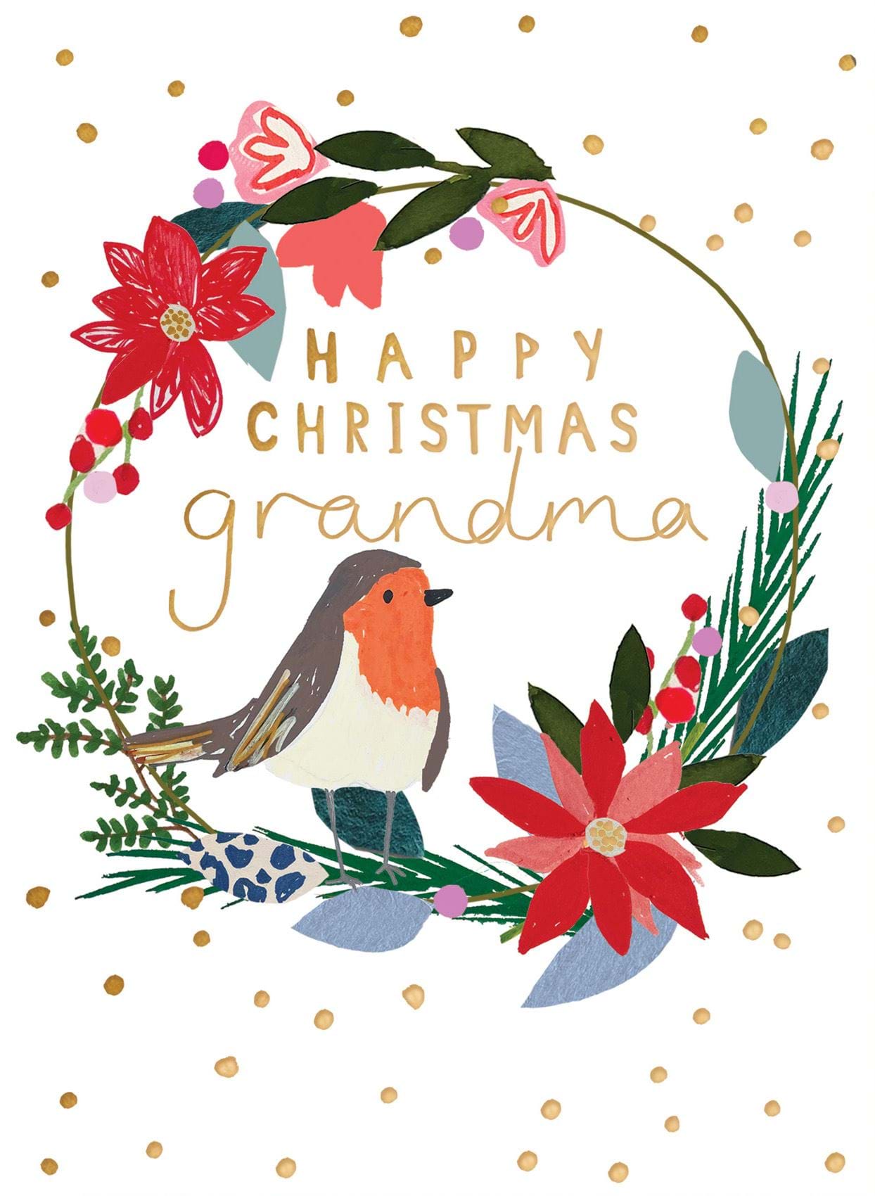 Wreath Grandma Christmas Card