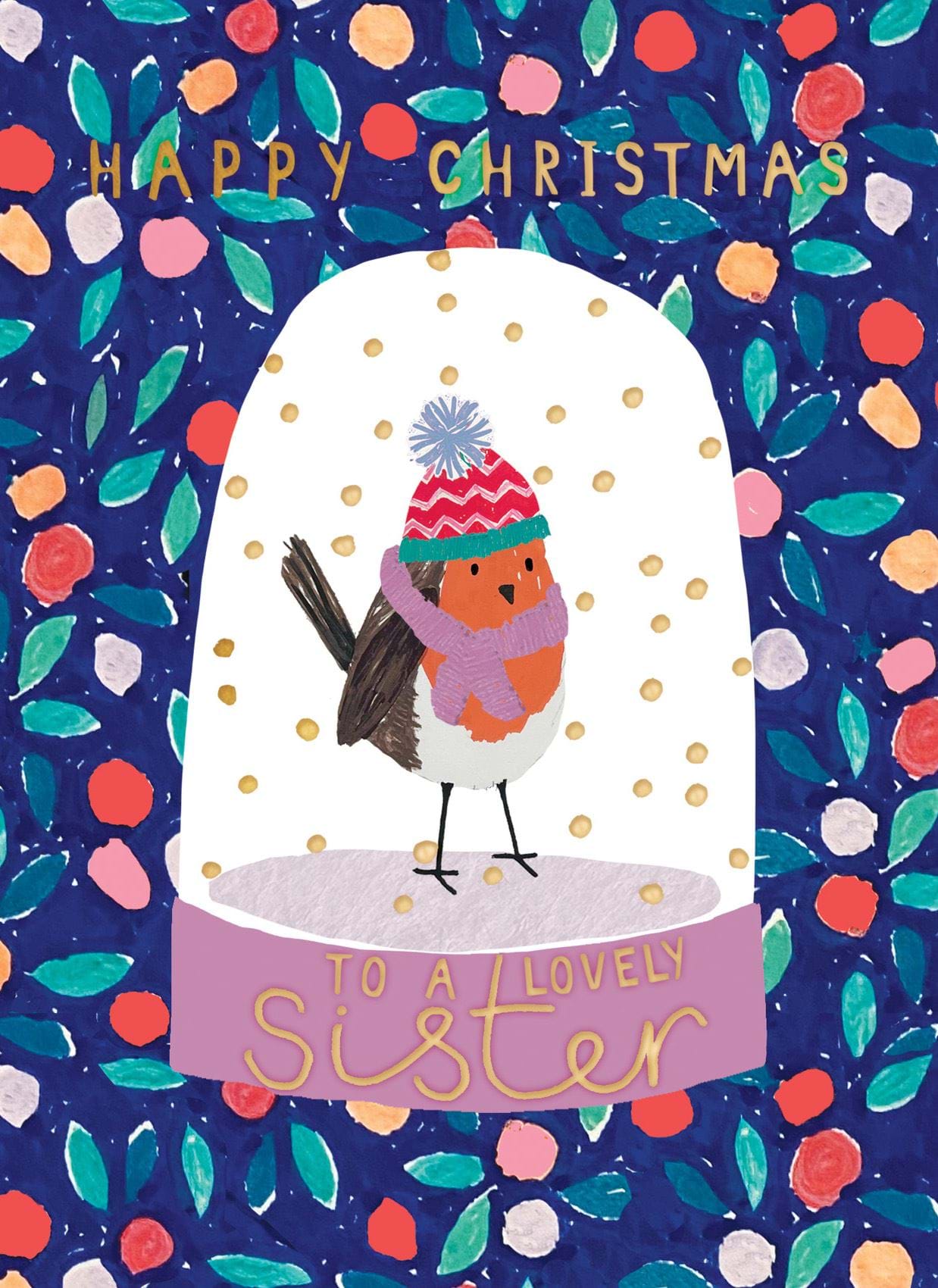 Snow Globe Sister Christmas Card