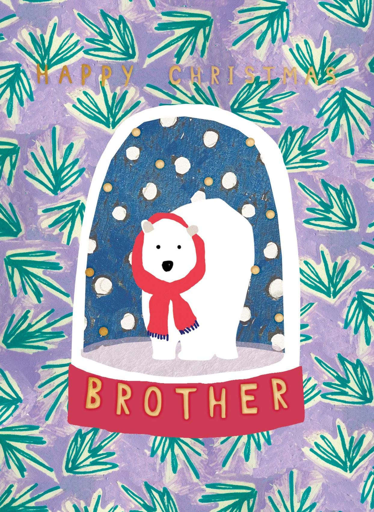 Snow Globe Brother Christmas Card