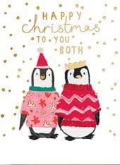 Penguins in Jumpers Both of You Christmas Card