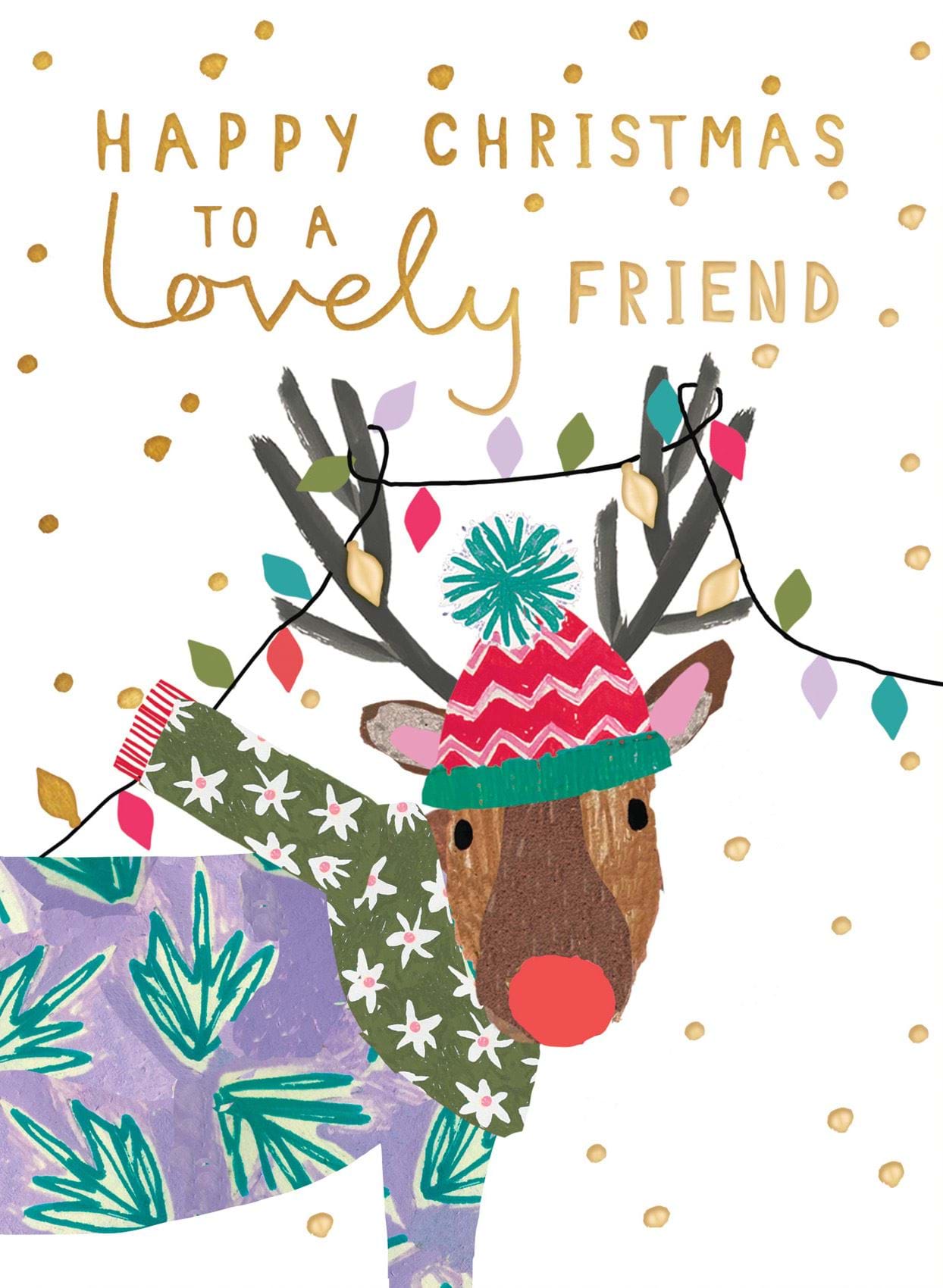 Reindeer Lovely Friend Christmas Card