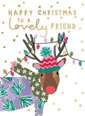 Reindeer Lovely Friend Christmas Card