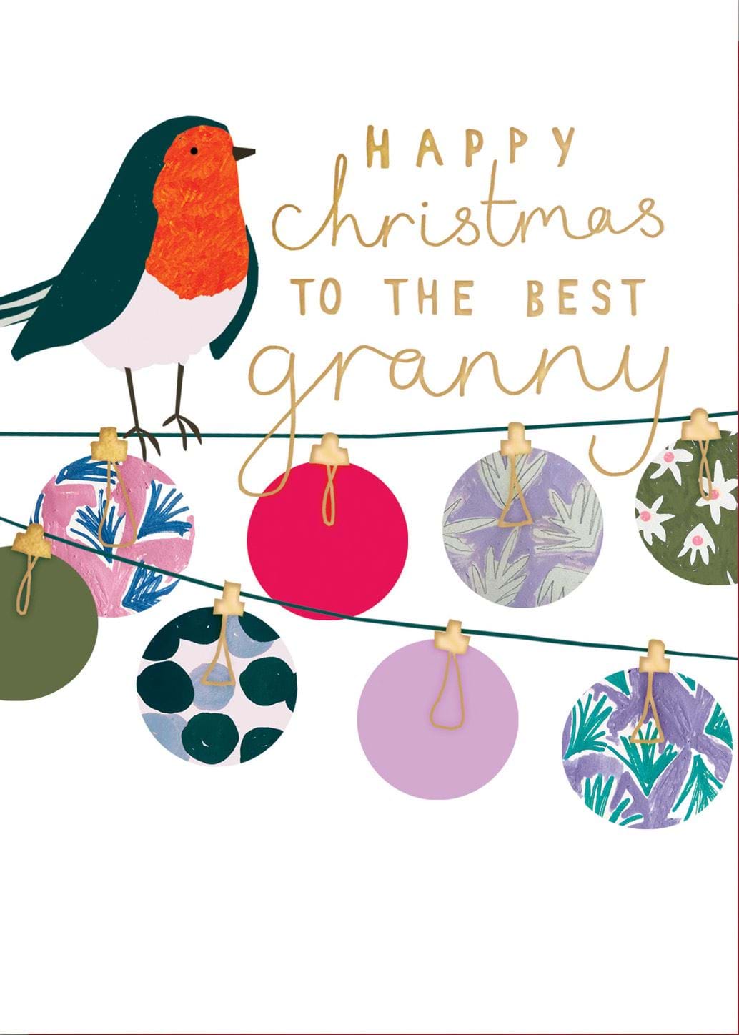 Baubles Granny Christmas Card
