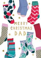 Festive Socks Dad Christmas Card