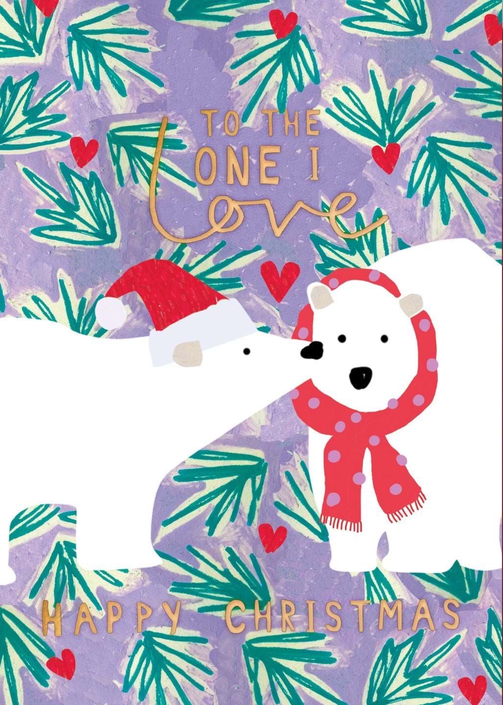 Polar Bears One I Love Christmas Card