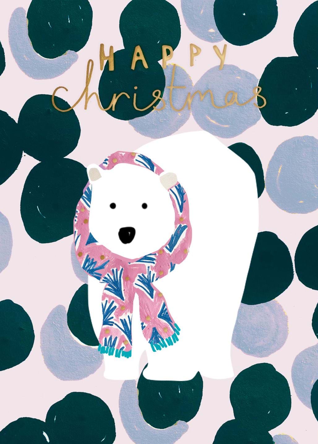 Polar Bear Scarf Christmas Card