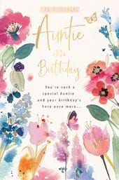 Lovely Flowers Auntie Birthday Card