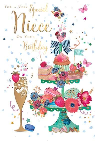 Cake Stand Niece Birthday Card