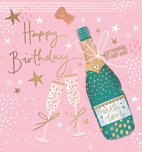 Champagne Birthday Card