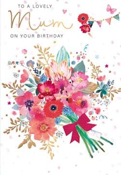 Bouquet Mum Birthday Card