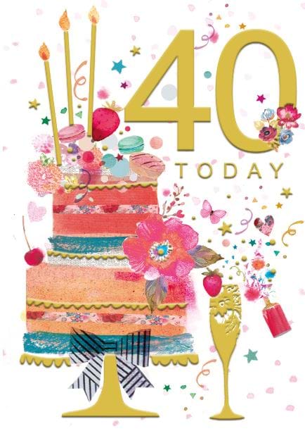 Cake 40th Birthday Card